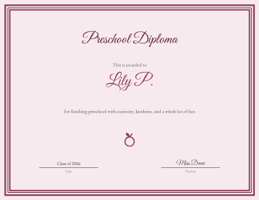 Preschool Diploma certificate